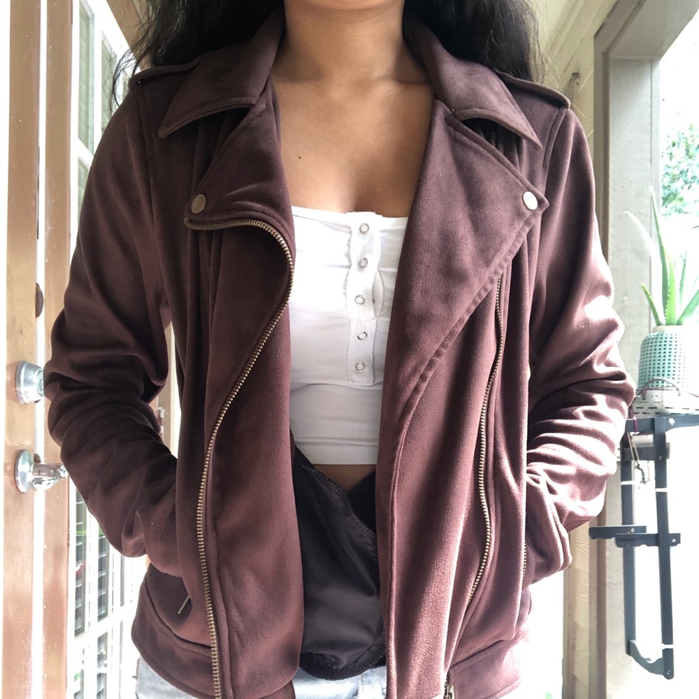 Brown biker jacket
